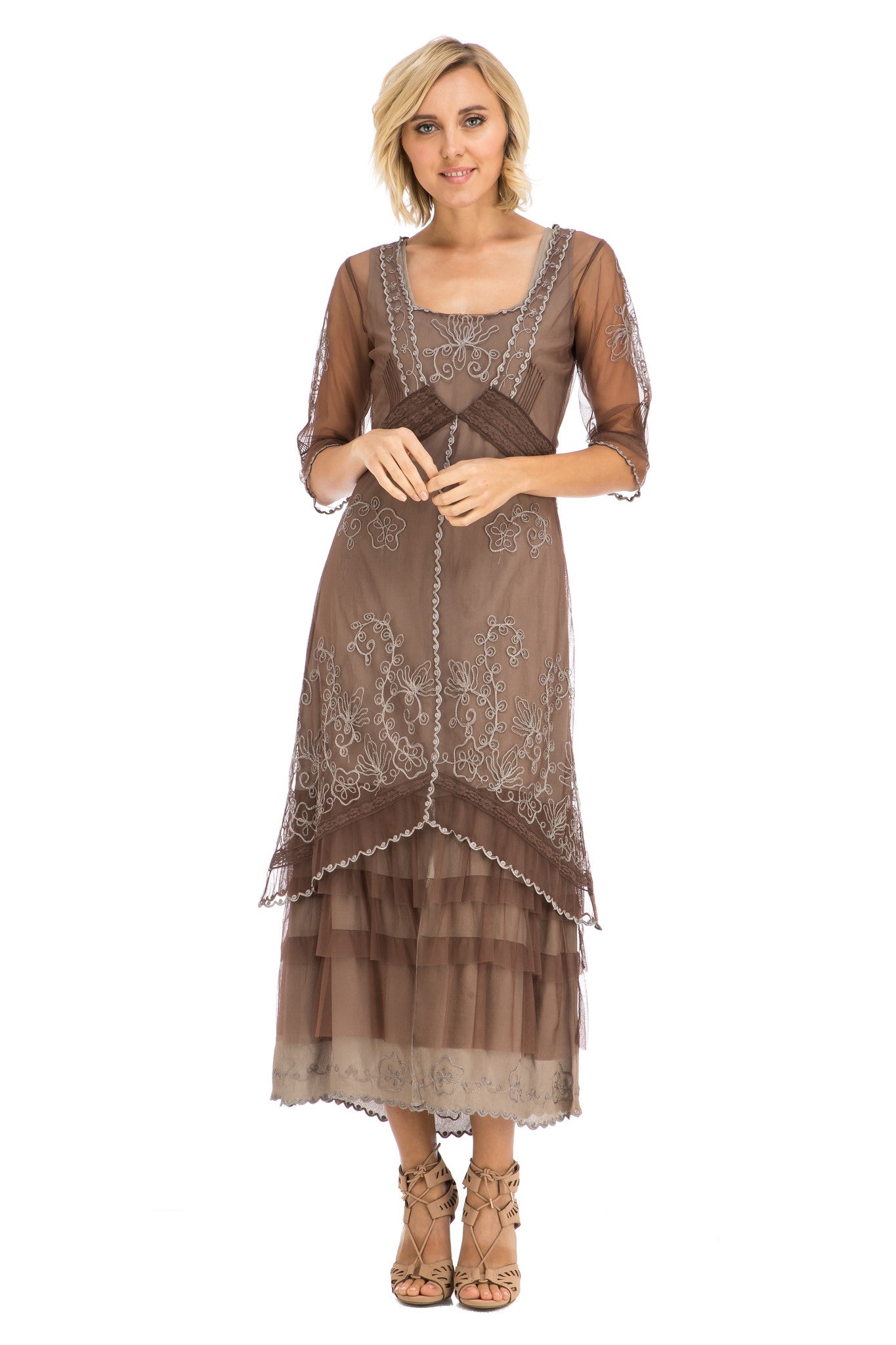 Nataya Victorian Lux Lace 2101 Chocolate Dress
