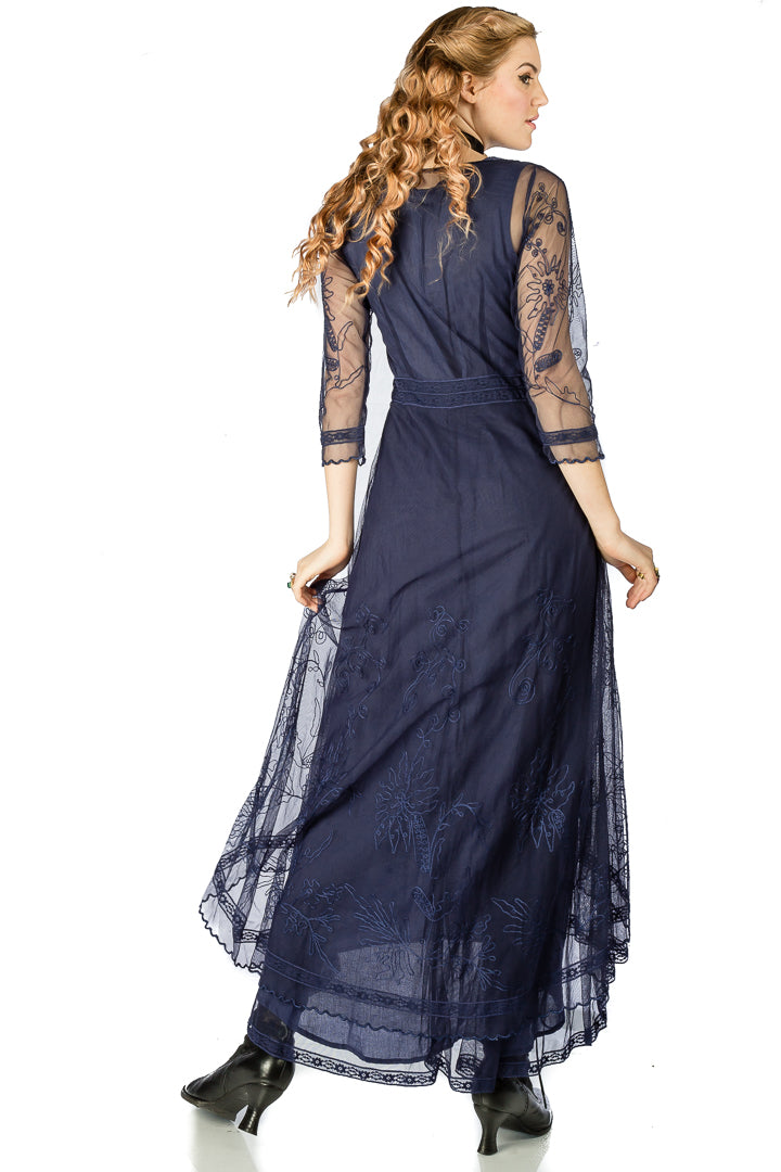 Nataya 40163 Downton Abbey Tea Party Gown in Royal Blue