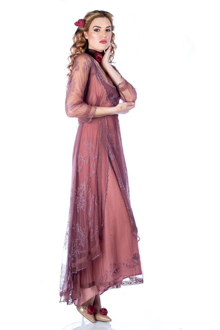 Nataya 40163 Downton Abbey Tea Party Gown in Mauve