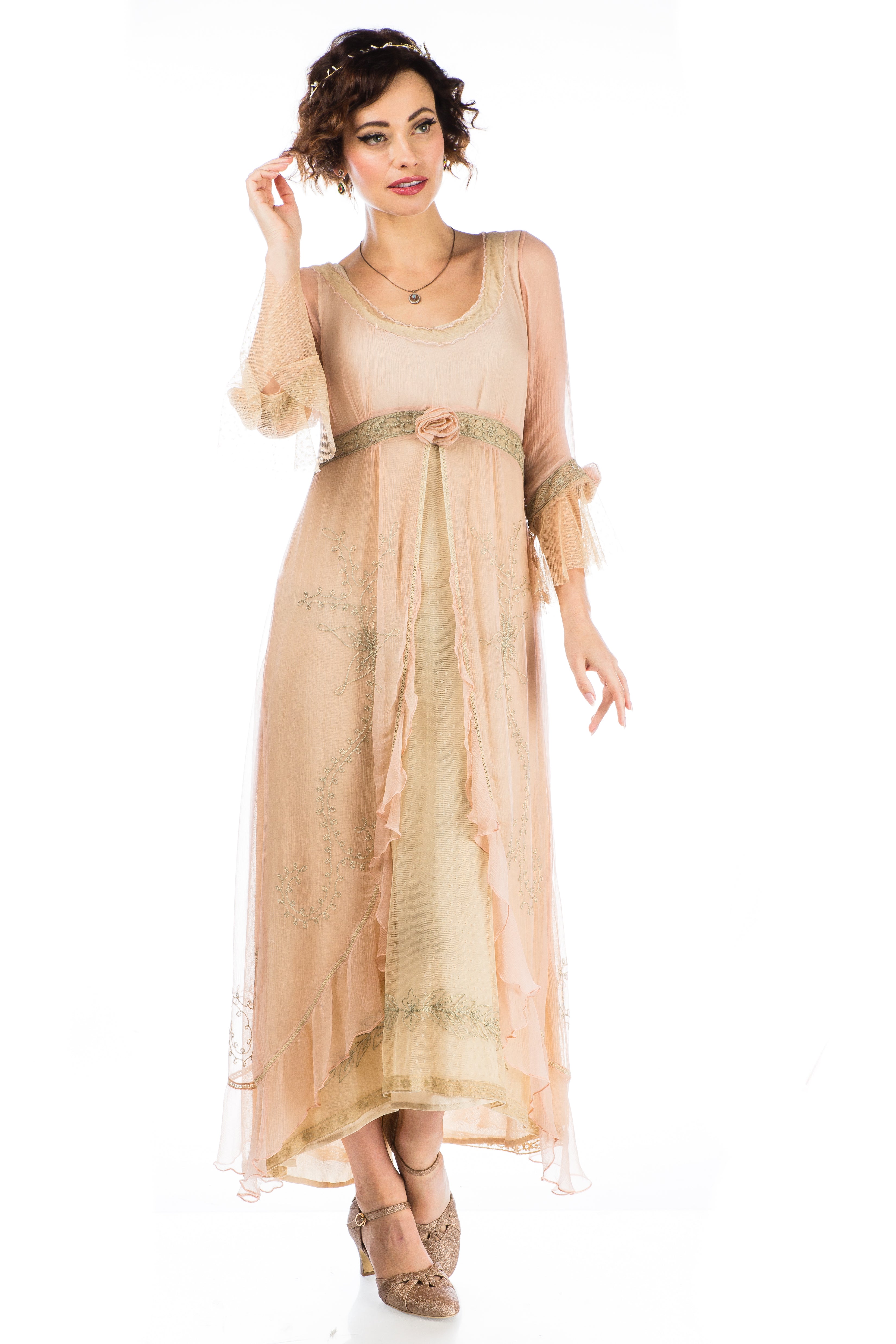 bridgerton dress style Dafna Bridgerton Inspired Dress in Peach Sage by Nataya 8 / PeachPuff
