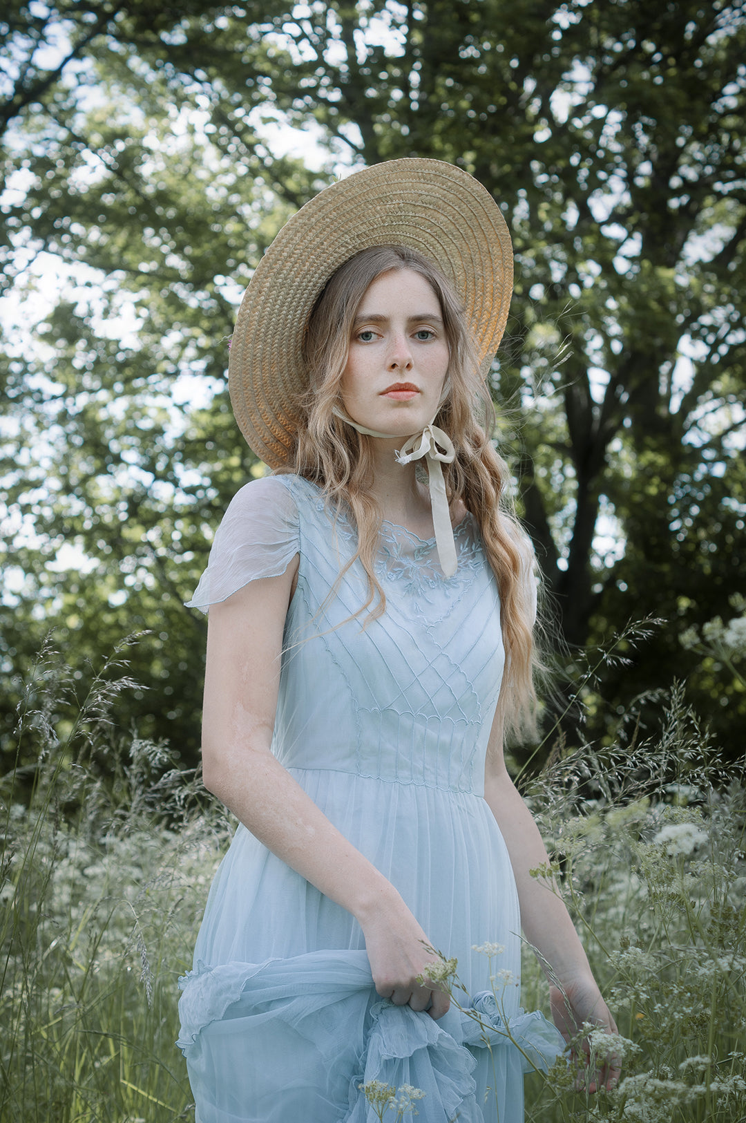 Harper Vintage Insprired Wedding Dress in Blue by Nataya