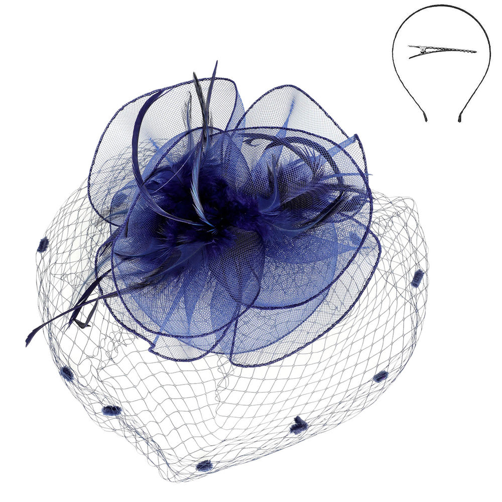 20s Party Net Fascinator In Navy