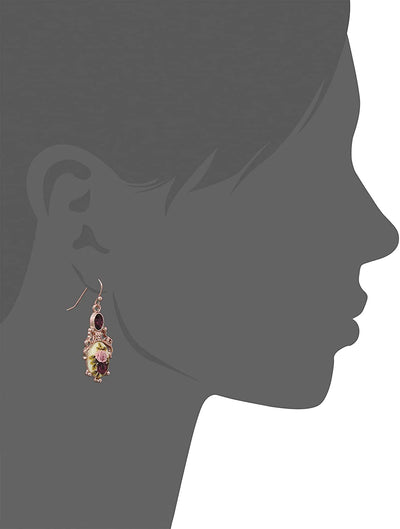 Victorian Inspired Rose Print Drop Earrings