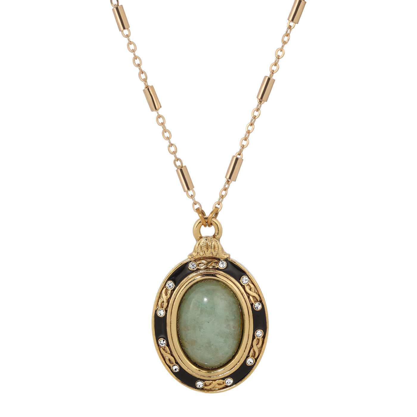 Oval Aventurine Gemstone Pendant Necklace