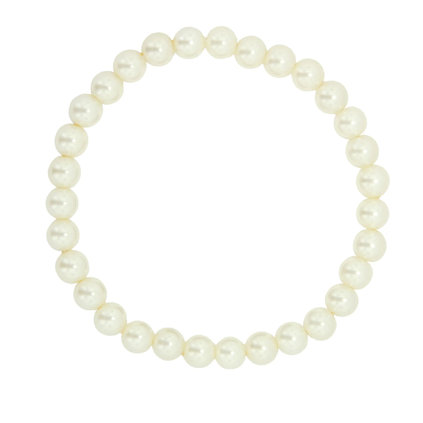 White 8mm Faux Pearl Stretch Bracelet