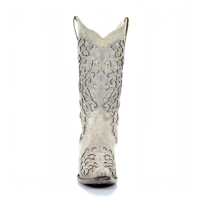 Evelyn Western Wedding Tall Boots in Grey