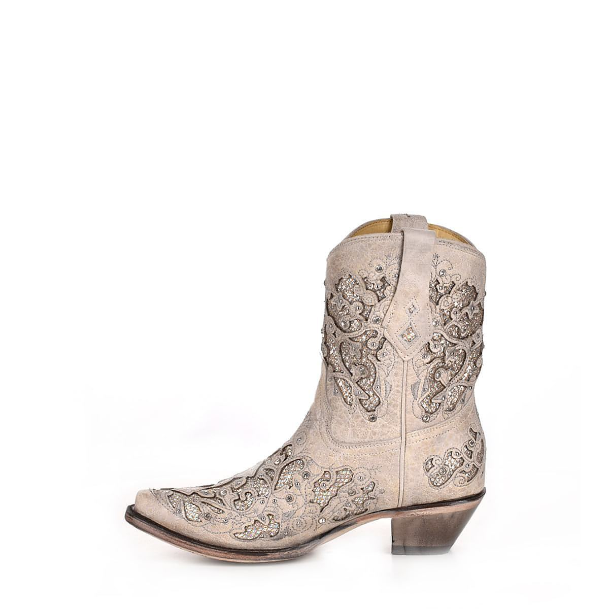 Collie Cowgirl Bridal Ankle Boots in Grey