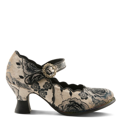 Fleurs de Soirée Heels in Black Multi