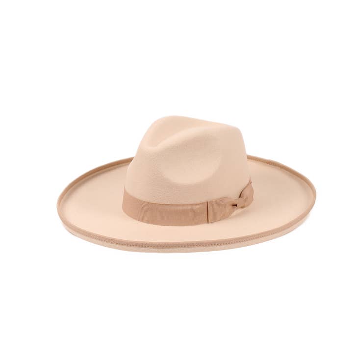 Alpine Felt Fedora Hat in Ivory