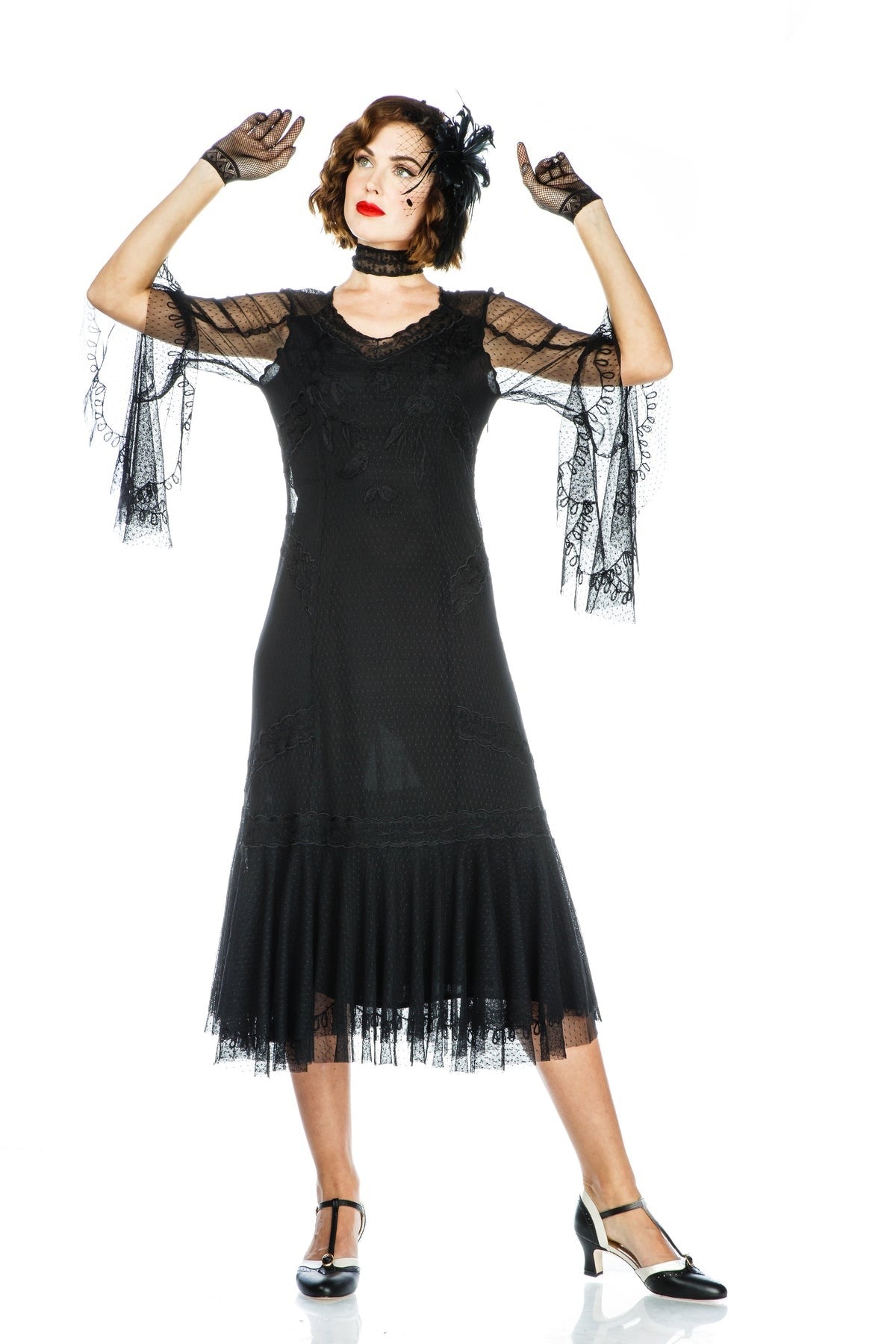 Nataya Vintage Style Dress 40825 in Black