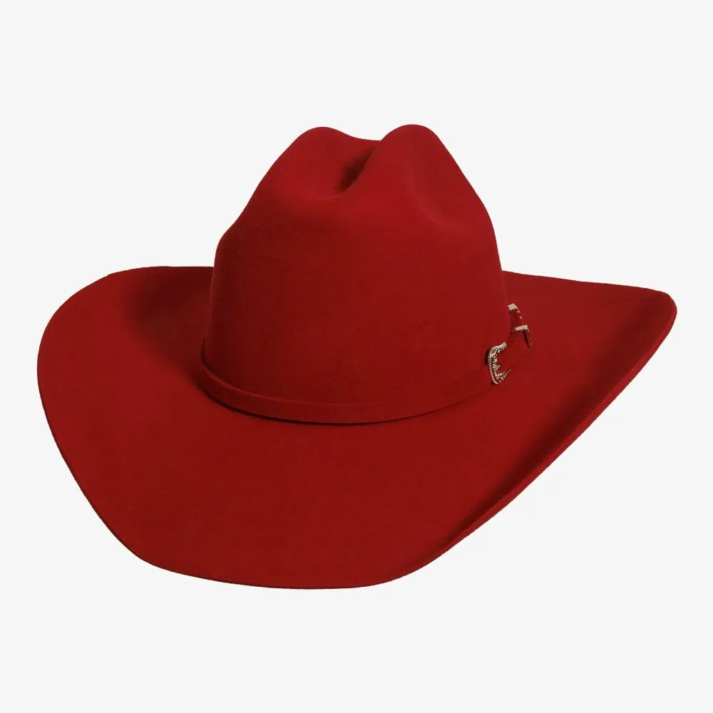Cattleman | Womens Felt Cowgirl Hat with Western Hat Band in Red