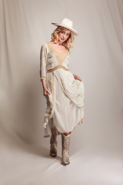 Edith Desert Oasis Dress in Ivory-Beige by Nataya