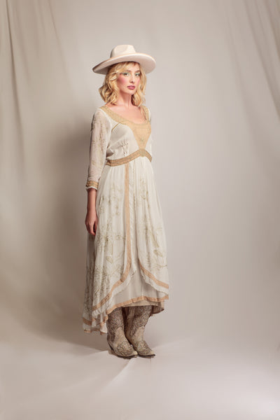 Edith Desert Oasis Dress in Ivory-Beige by Nataya