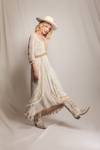 Edith Desert Oasis Dress in Ivory-Beige by Nataya