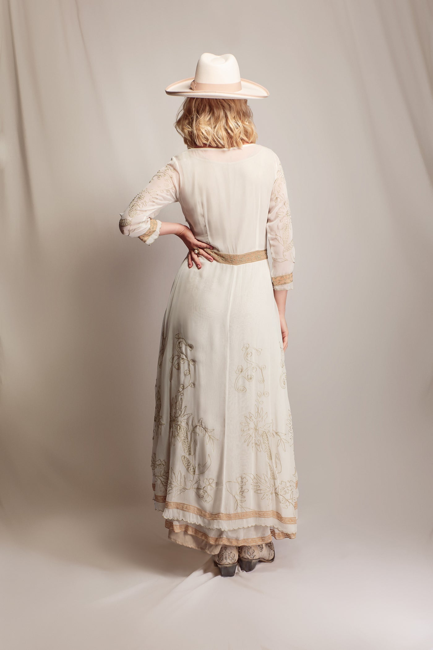 Edith Desert Oasis Dress in Ivory-Beige by Nataya