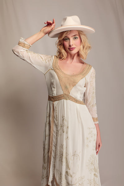 Edith Desert Oasis Dress in Ivory-Beige by Nataya