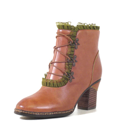 Galleria Victorian Style Booties in Tan