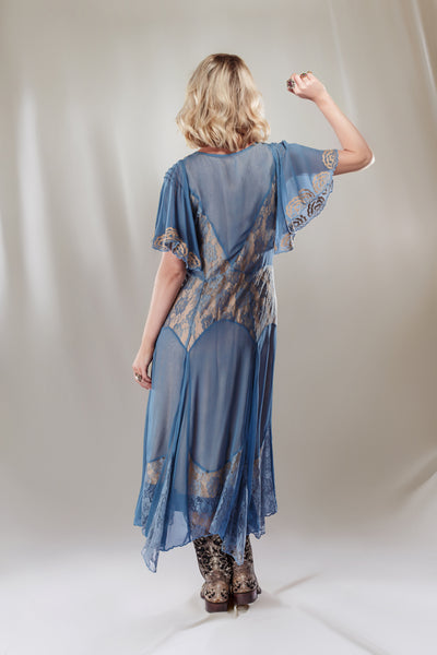 Irene Cactus Blossom Gown in Blue by Nataya