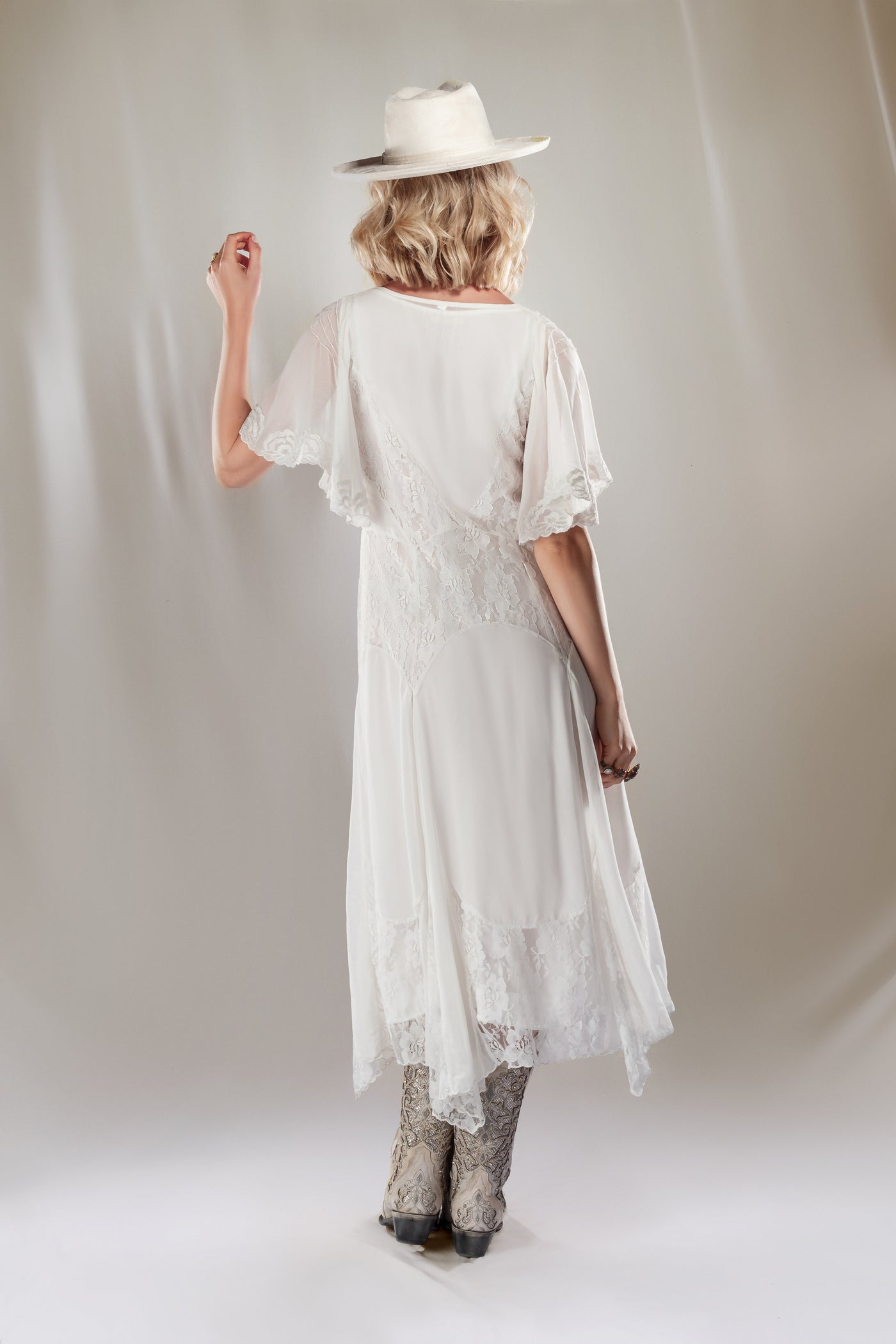 Irene Cactus Blossom Gown in Ivory by Nataya