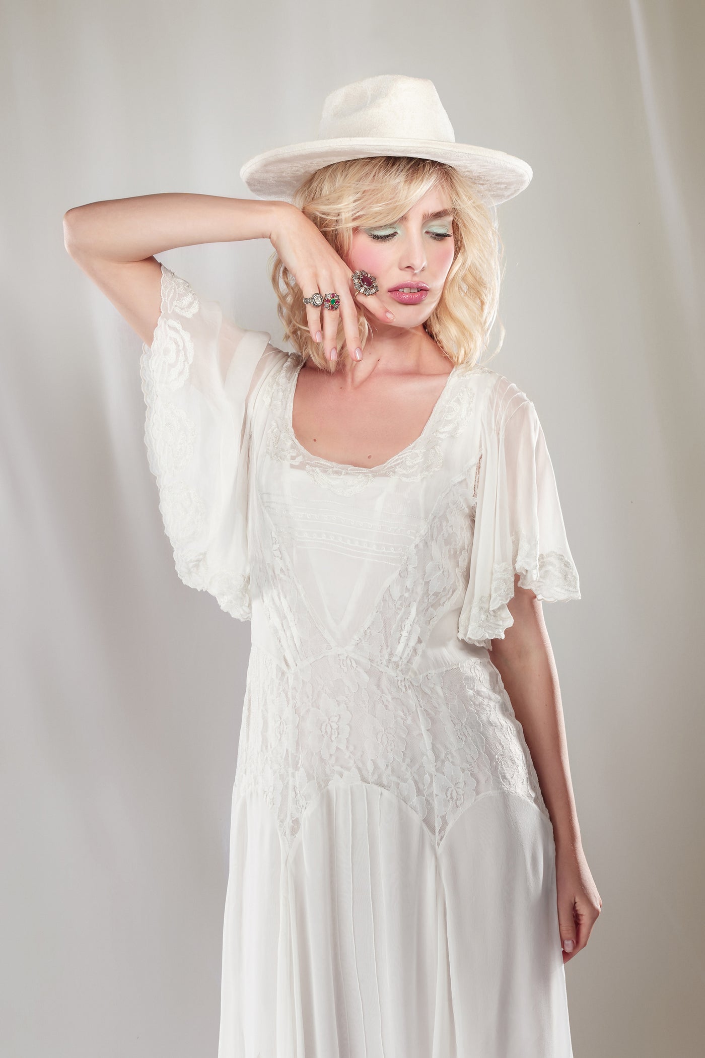 Irene Cactus Blossom Gown in Ivory by Nataya