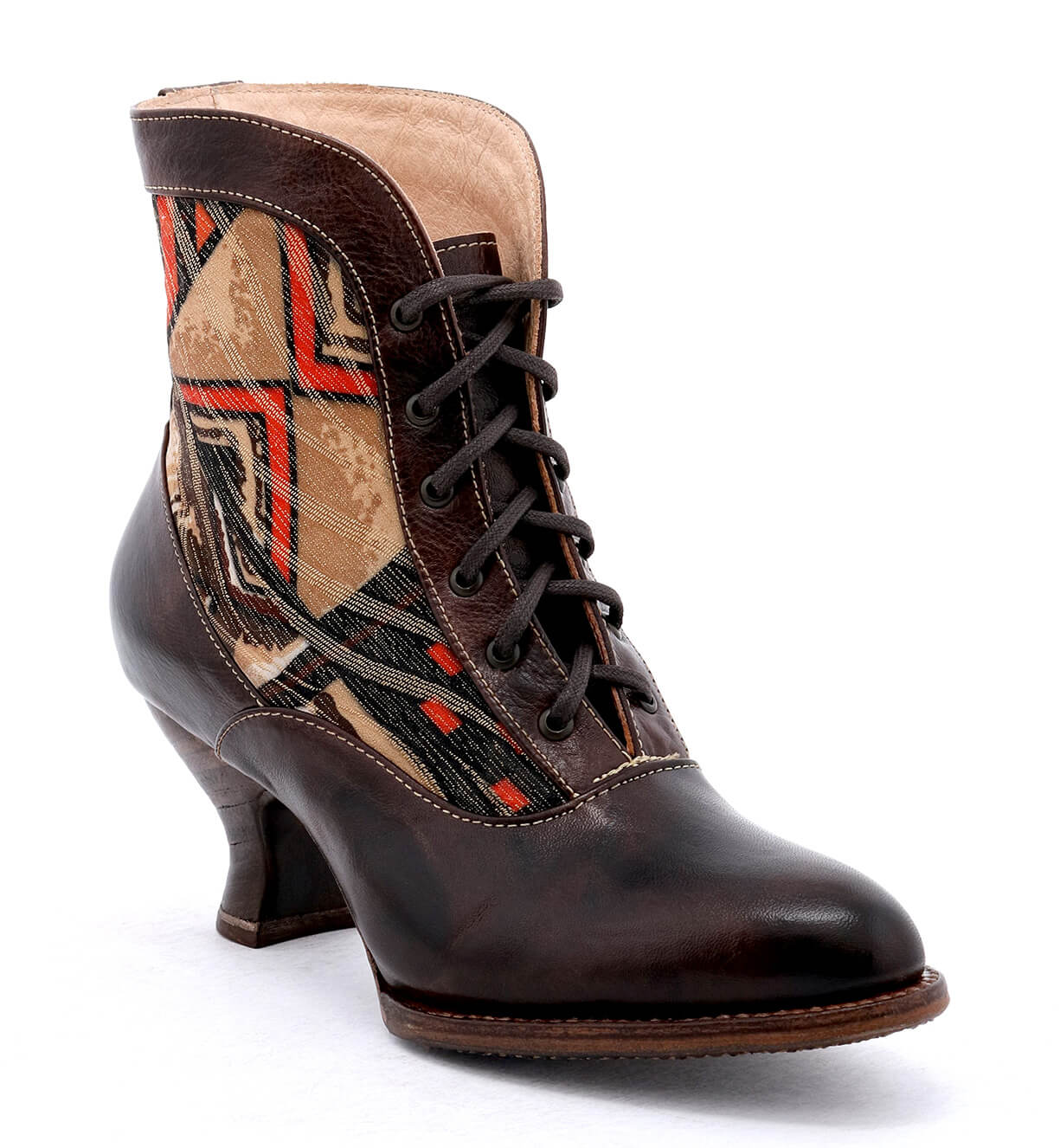 Jacquelyn Lace Up Leather Boots in Brown Rustic