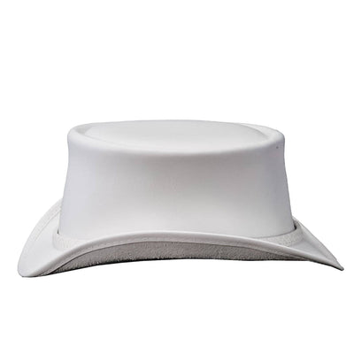 Ghost Rider Western Leather Top Hat in White