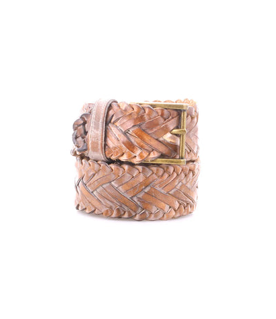 Proem Artisan Weave Belt in Tan Rustic — handcrafted woven belt that elevates any casual outfit