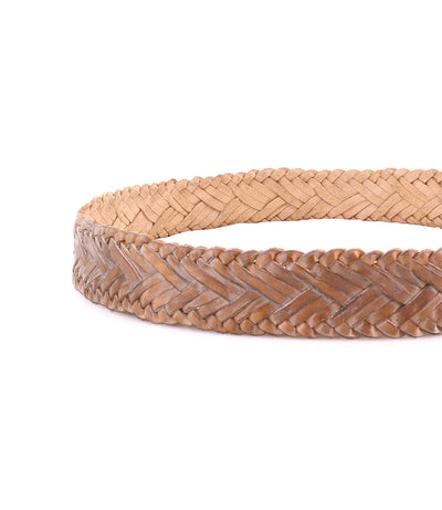 Proem Artisan Weave Belt in Tan Rustic — handcrafted woven belt that elevates any casual outfit