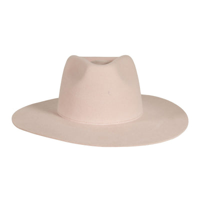 Rancher Wide Brim Felt Fedora Hat in Blush
