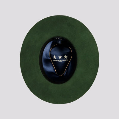 Rancher Wide Brim Felt Fedora Hat in Olive