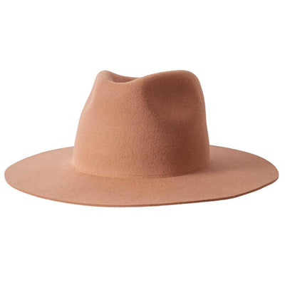 Rancher Wide Brim Felt Fedora Hat in Tan