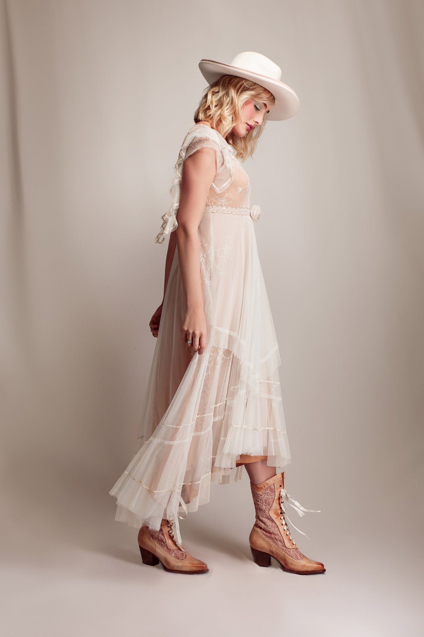 Savannah Desert Breeze Dress in Ivory-Gold by Nataya