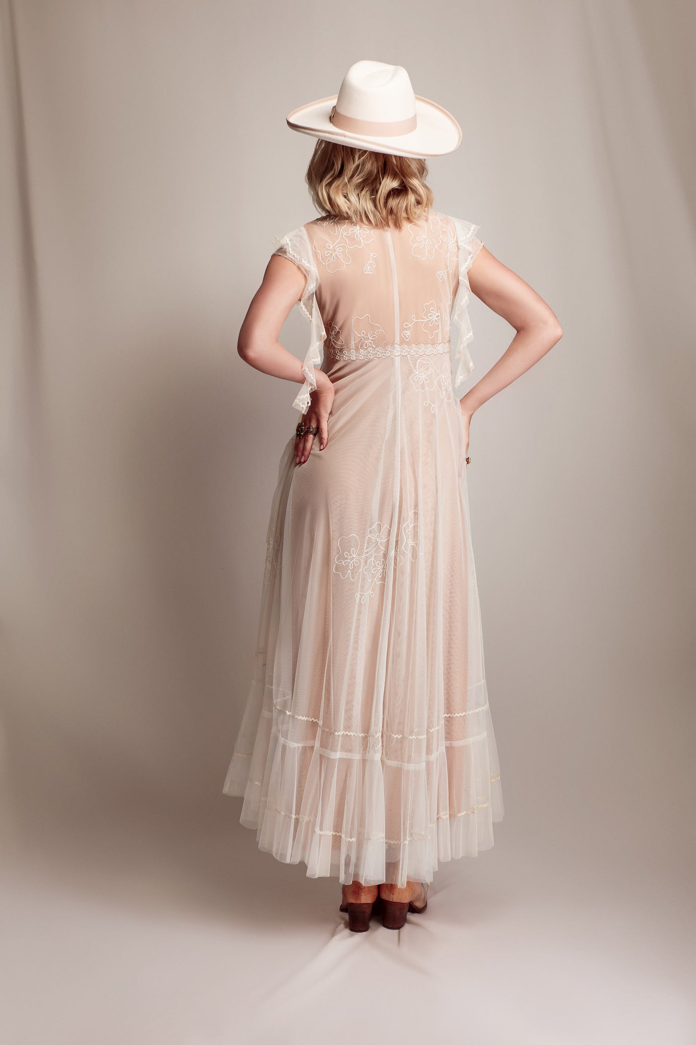 Savannah Desert Breeze Dress in Ivory-Gold by Nataya