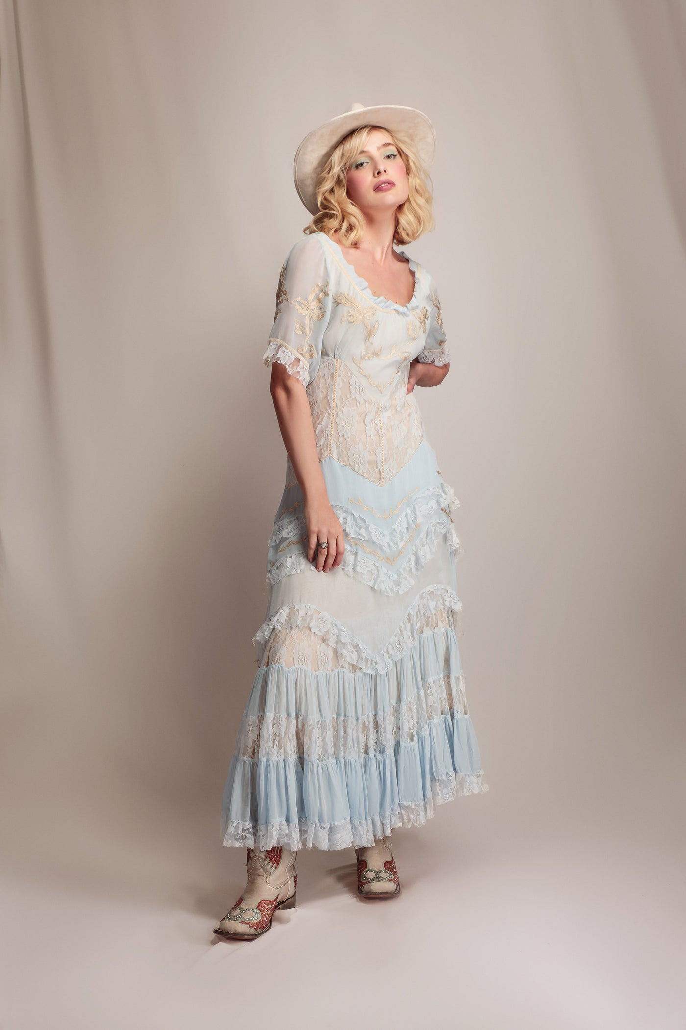 Wildflower Prairie Wedding Dress in Sky Blue by Nataya