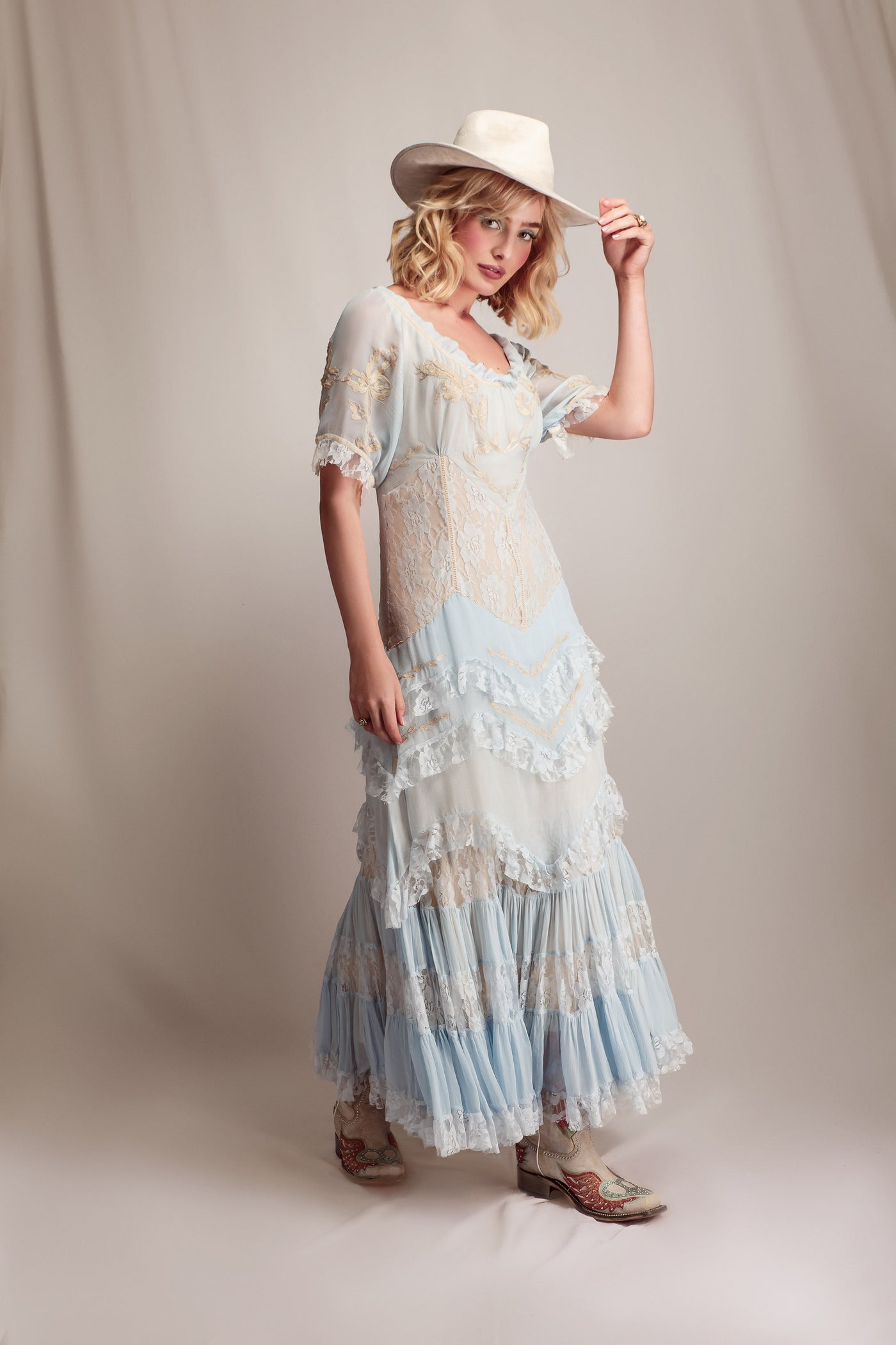 Wildflower Prairie Wedding Dress in Sky Blue by Nataya