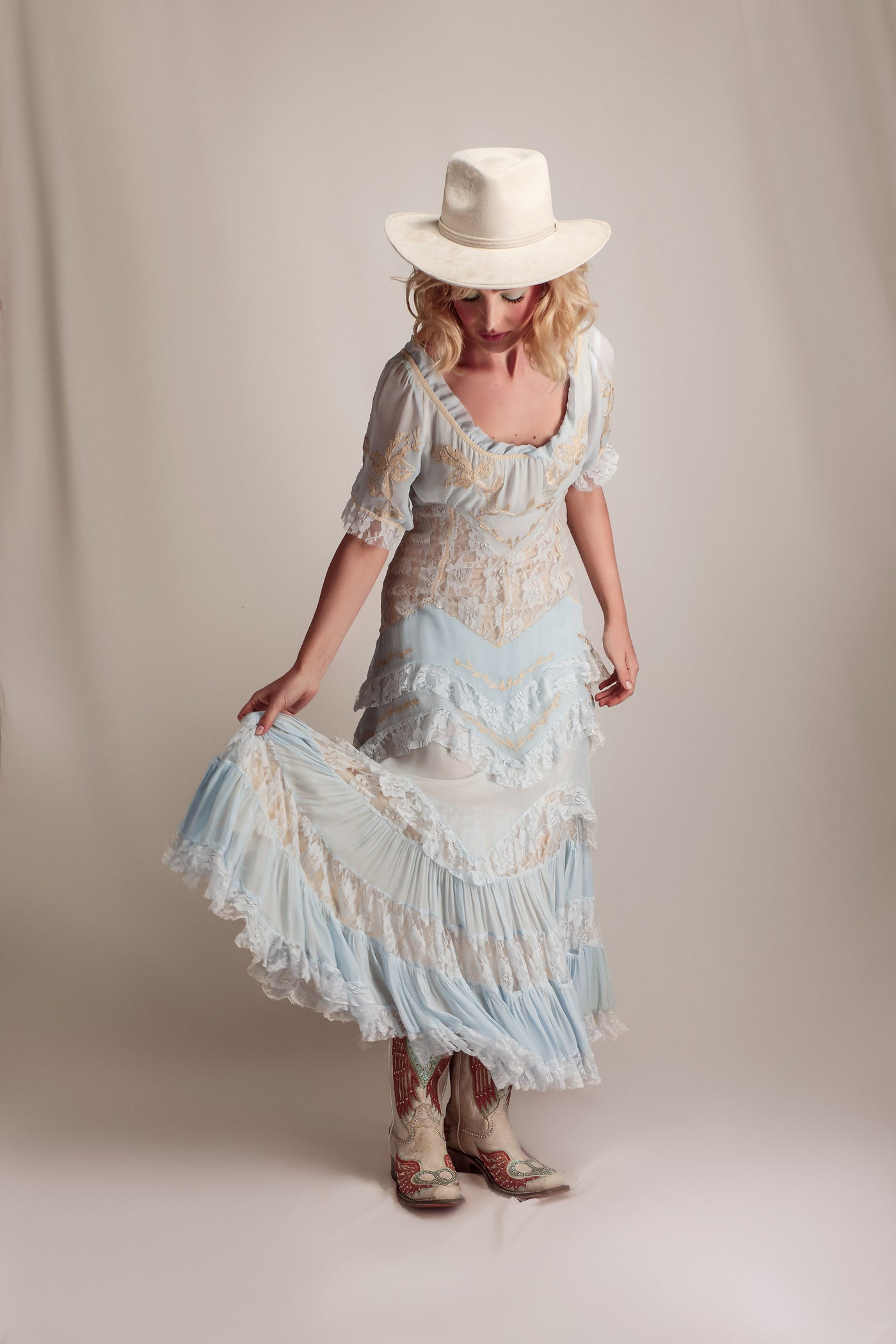 Wildflower Prairie Wedding Dress in Sky Blue by Nataya