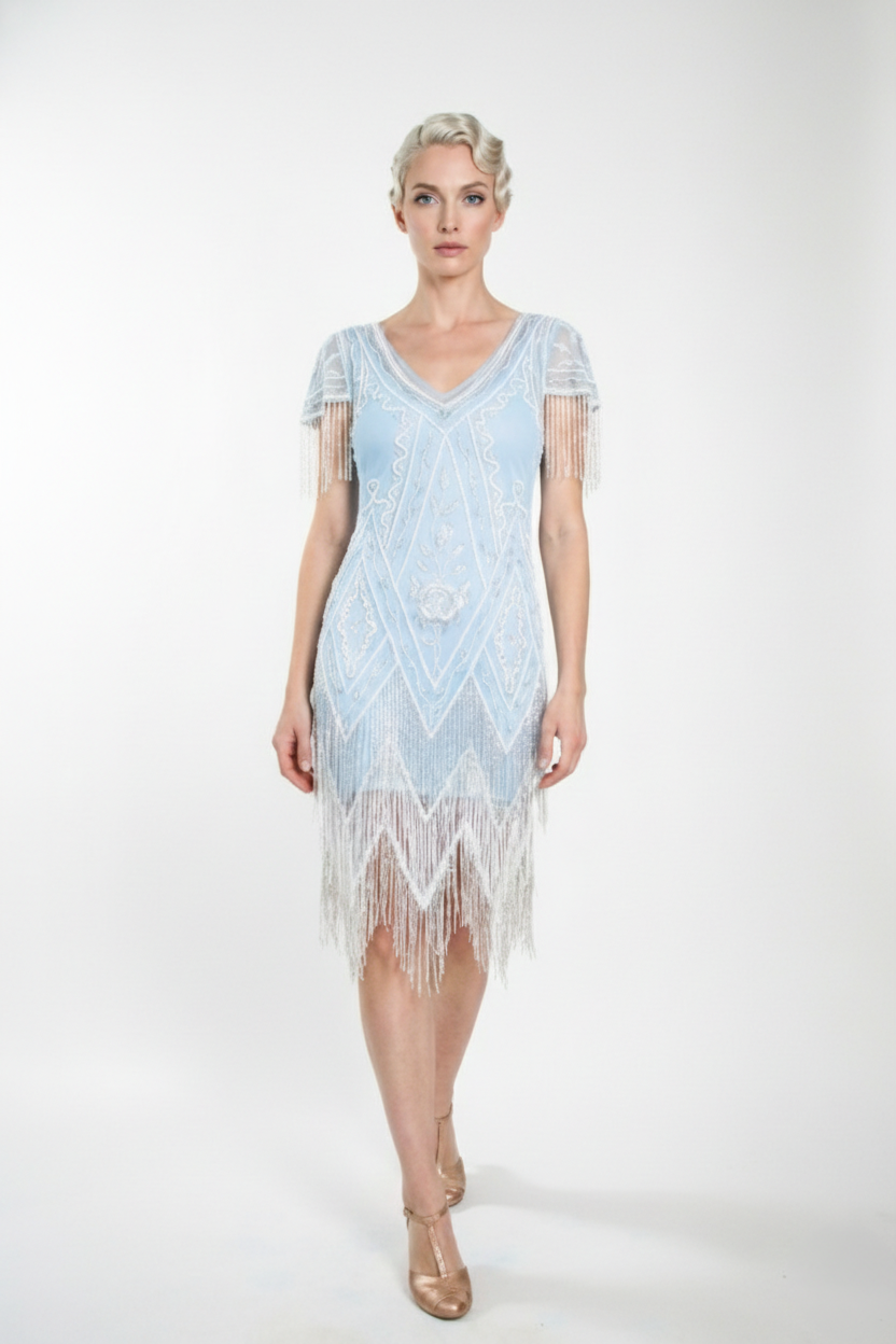 flapper bridesmaid dresses Bridesmaid Dresses Dgankt Flapper Dresses for Women,Lace Round Neck Great  Dresses Fringed Roaring 20s Dresses