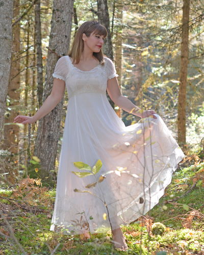 Nataya 40823 Vintage Garden Party Gown in Ivory Peach