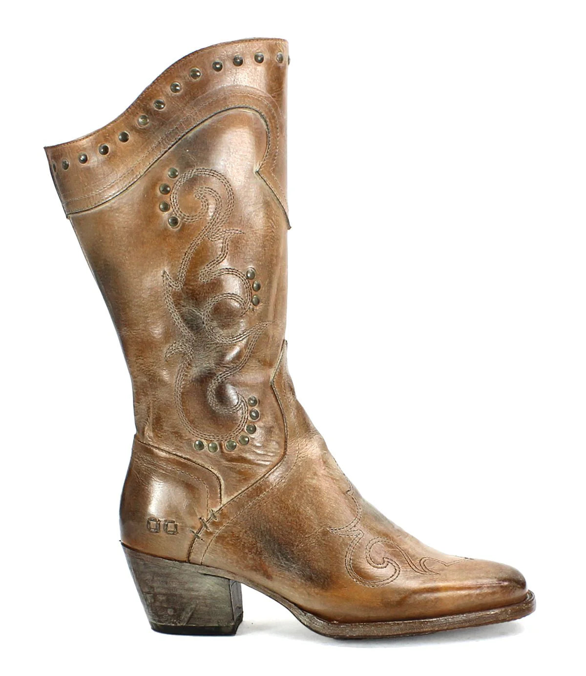 Limit Cowgirl Boot in Tan Rustic -  genuine leather cowgirl boots with vintage finish and classic Western design