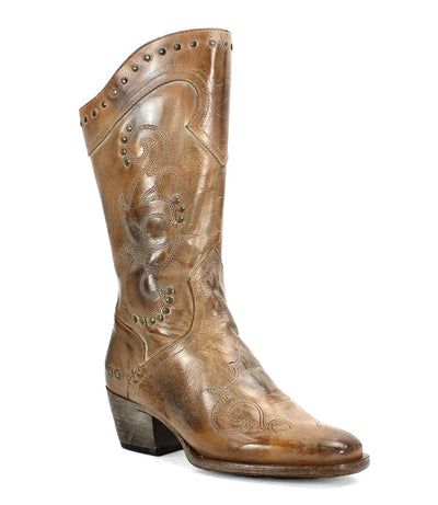 Limit Cowgirl Boot in Tan Rustic -  genuine leather cowgirl boots with vintage finish and classic Western design