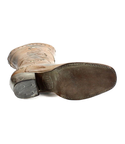Limit Cowgirl Boot in Tan Rustic -  genuine leather cowgirl boots with vintage finish and classic Western design
