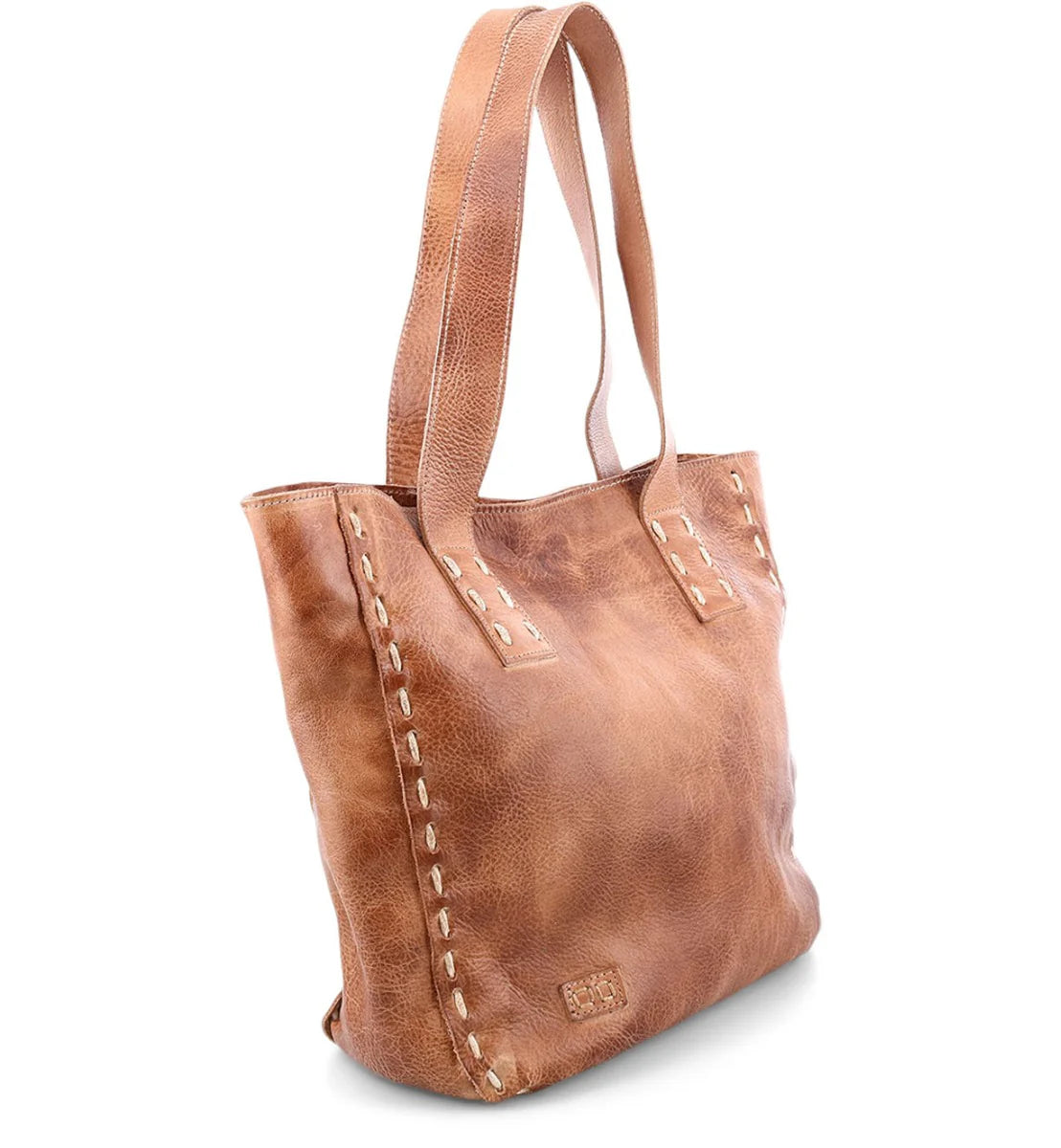Stevie Ranch Tote in Tan Rustic — handcrafted leather tote bag with Western stitching