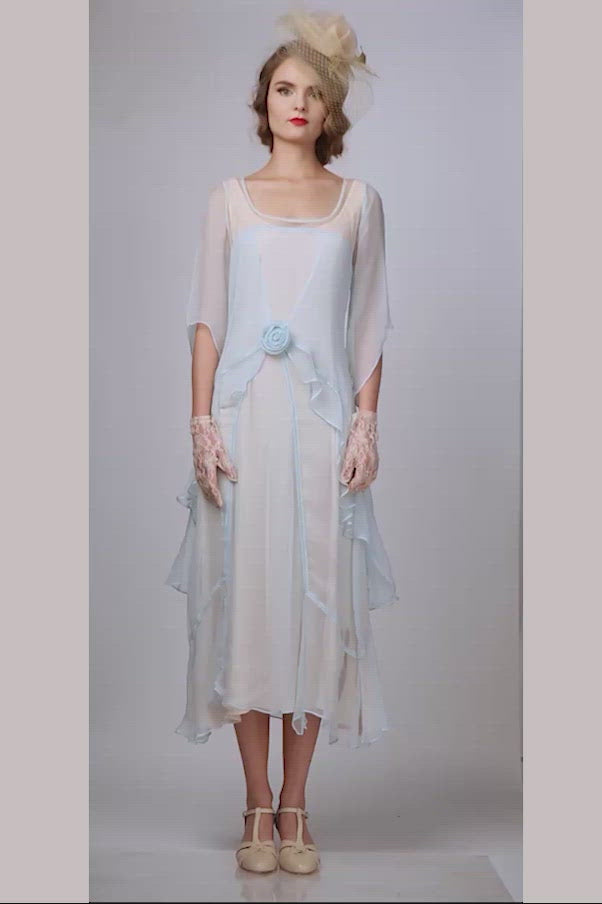 Great Gatsby Party Dress in Nude Mint by Nataya