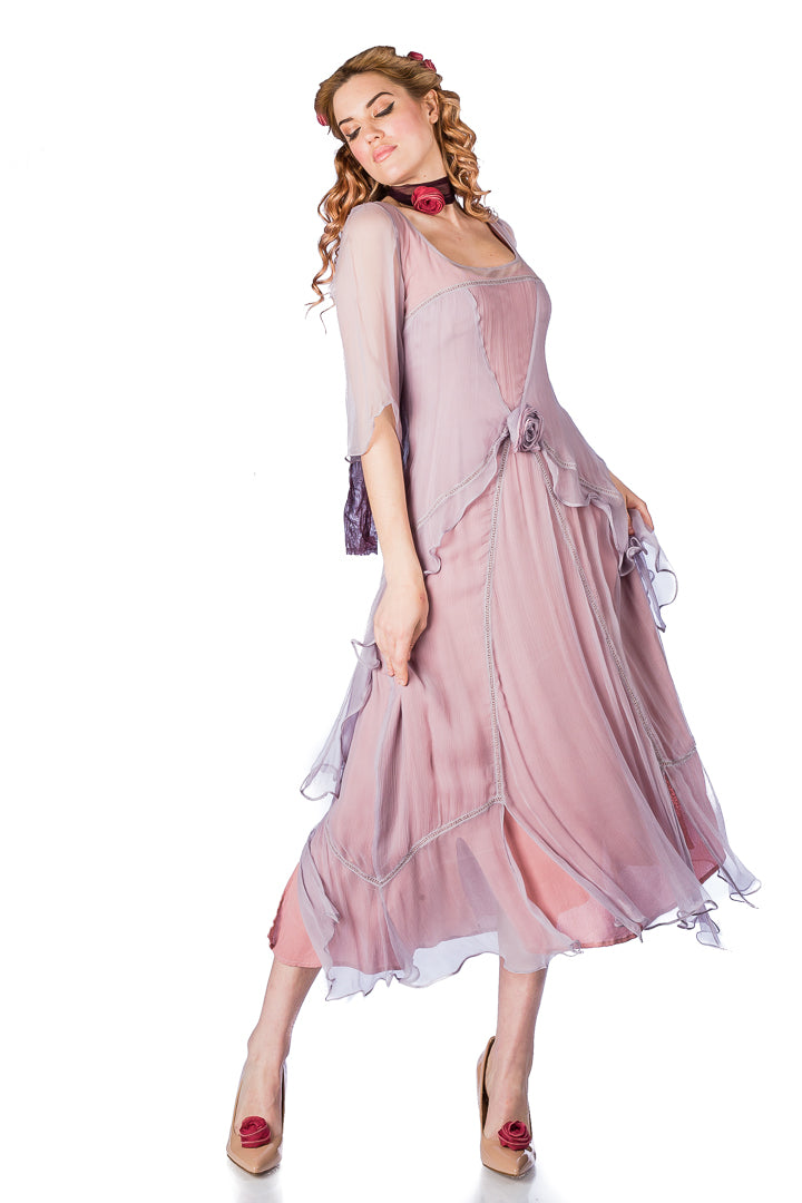 Nataya Tea Rose Chiffon 10709 Mauve Dress