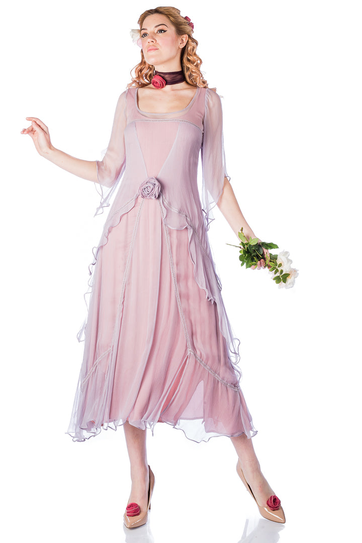 Nataya Tea Rose Chiffon 10709 Mauve Dress