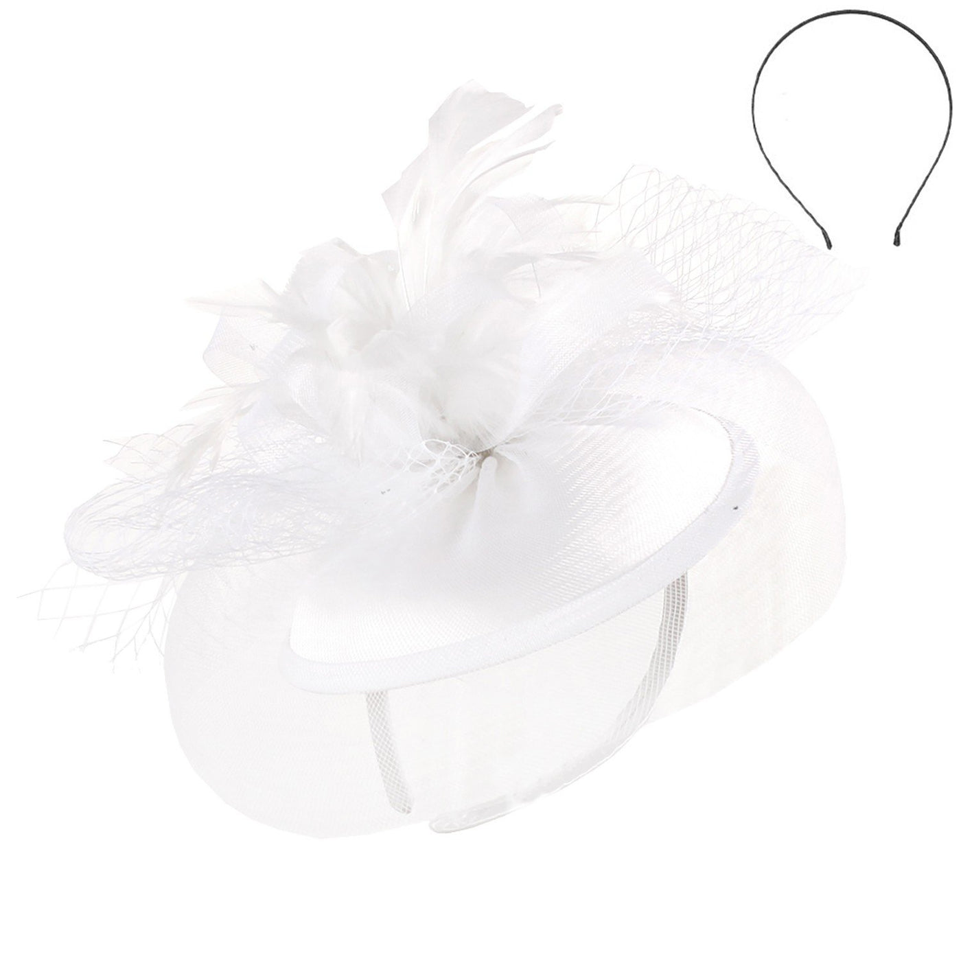 Antique Birdcage Fascinator in White