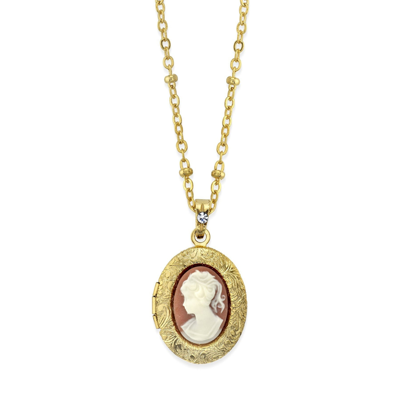 DOWNTON ABBEY OVAL CAMEO LOCKET NECKLACE