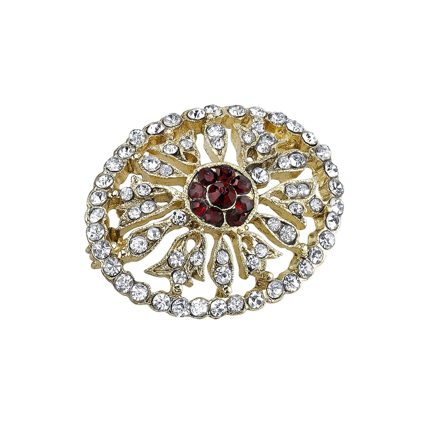 DOWNTON ABBEY CRYSTAL EDWARDIAN PAVE OVAL PIN