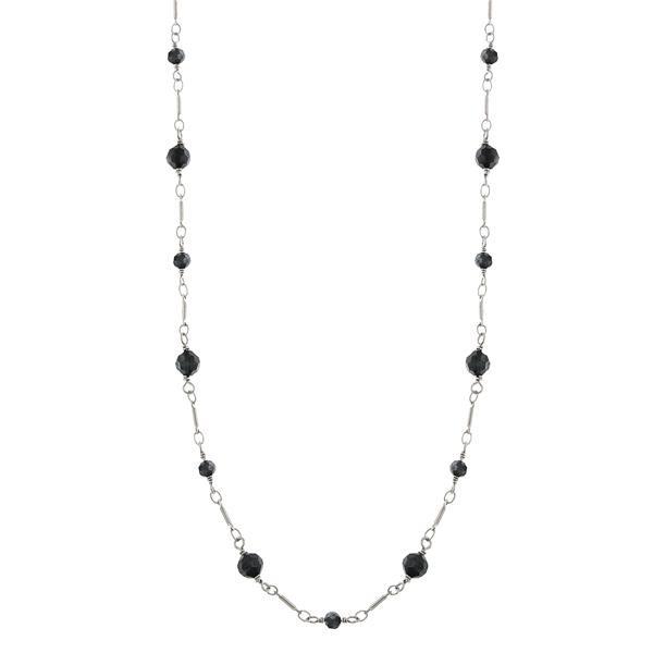 DOWNTON ABBEY BLACK FACETED LONG LINK NECKLACE