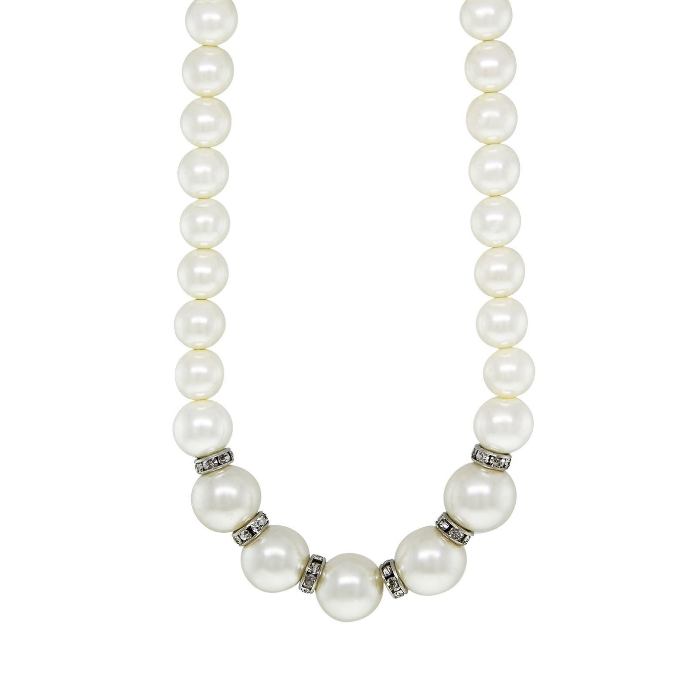 DOWNTON ABBEY PEARL WITH CRYSTAL RONDELLES NECKLACE